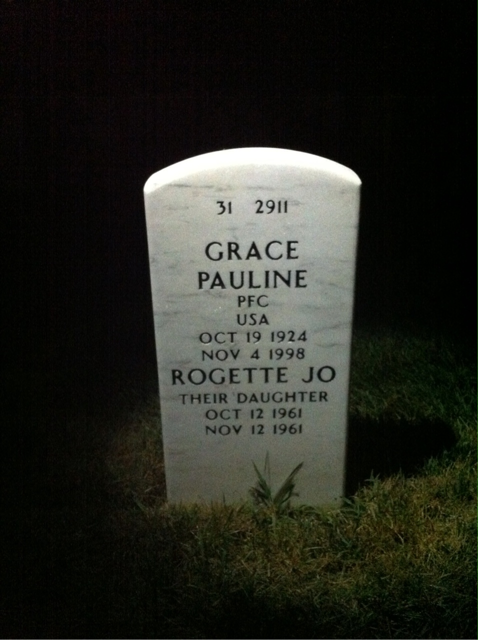 Back of headstone — Donald Beer