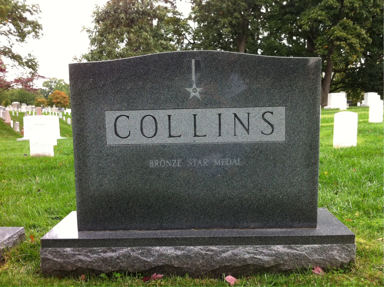 Back of headstone — William Patrick Collins