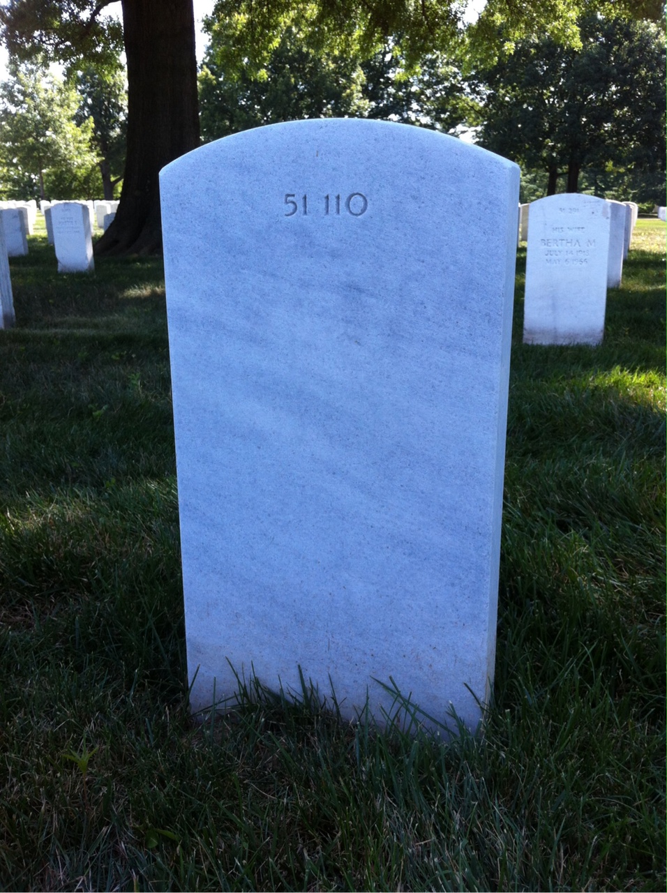 Back of headstone — Arthur Earl Sturgill