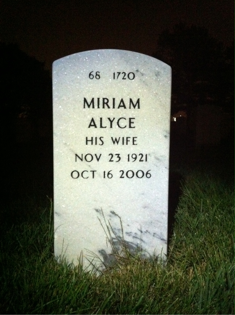 Back of headstone — Frank Eissing