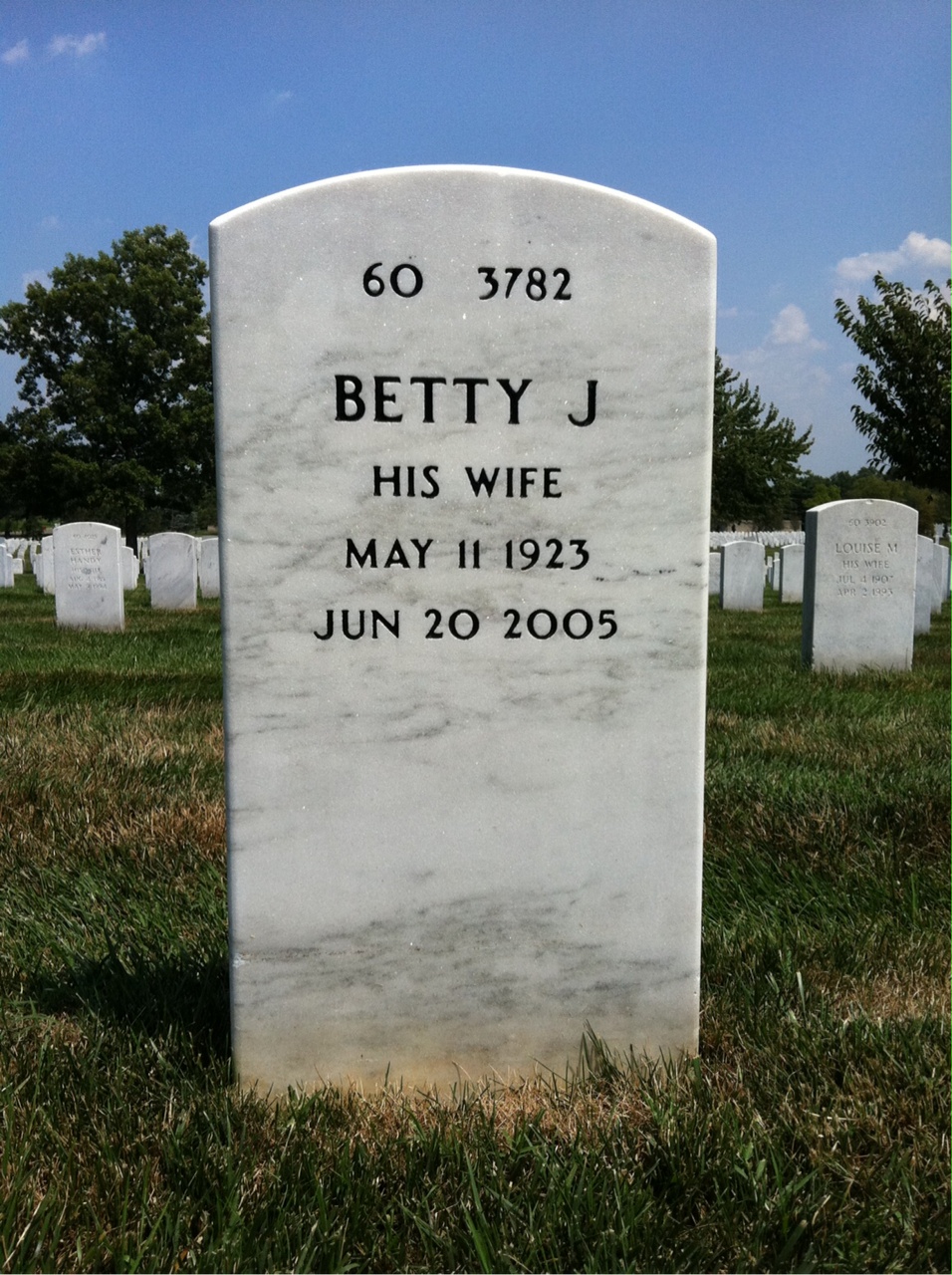 Back of headstone — Donald Arlen