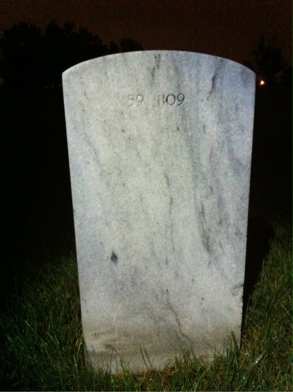 Back of headstone — James Mitchell