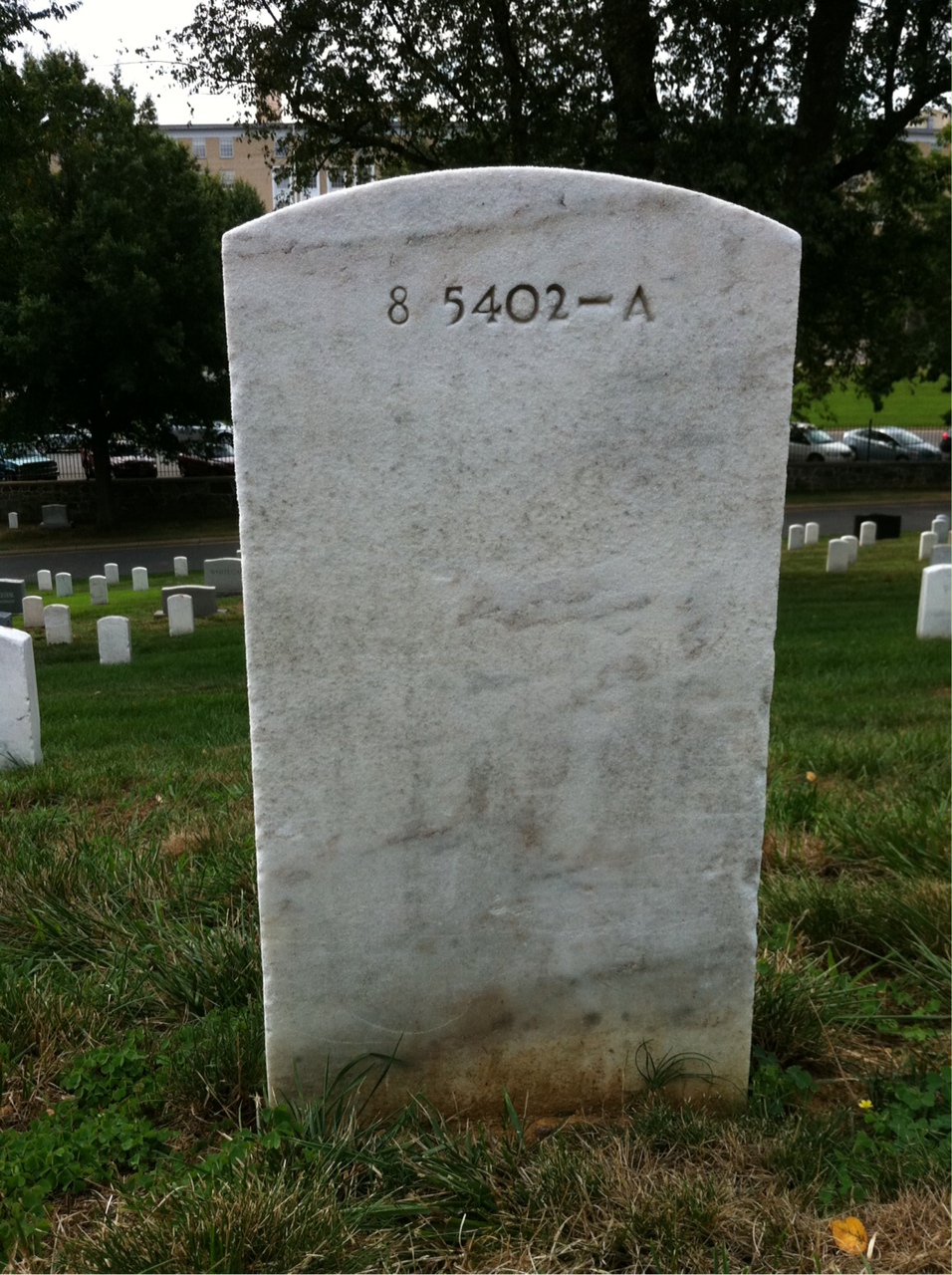 Back of headstone — Stephen Angland