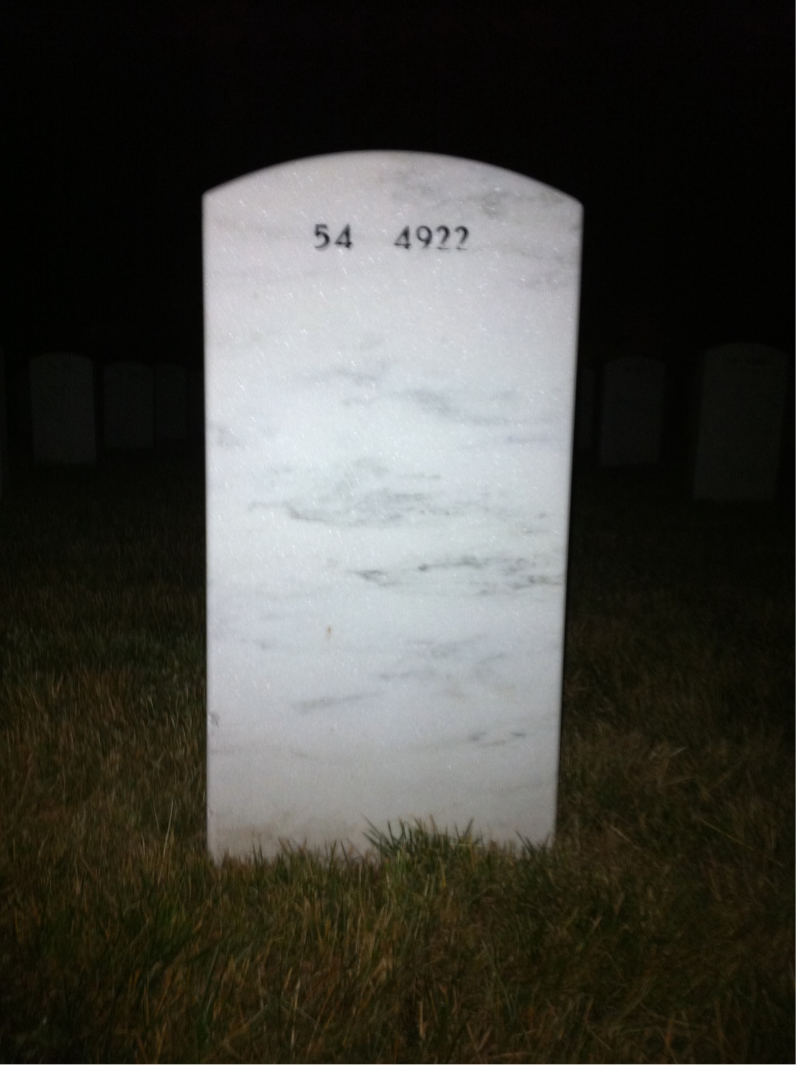 Back of headstone — David Allen