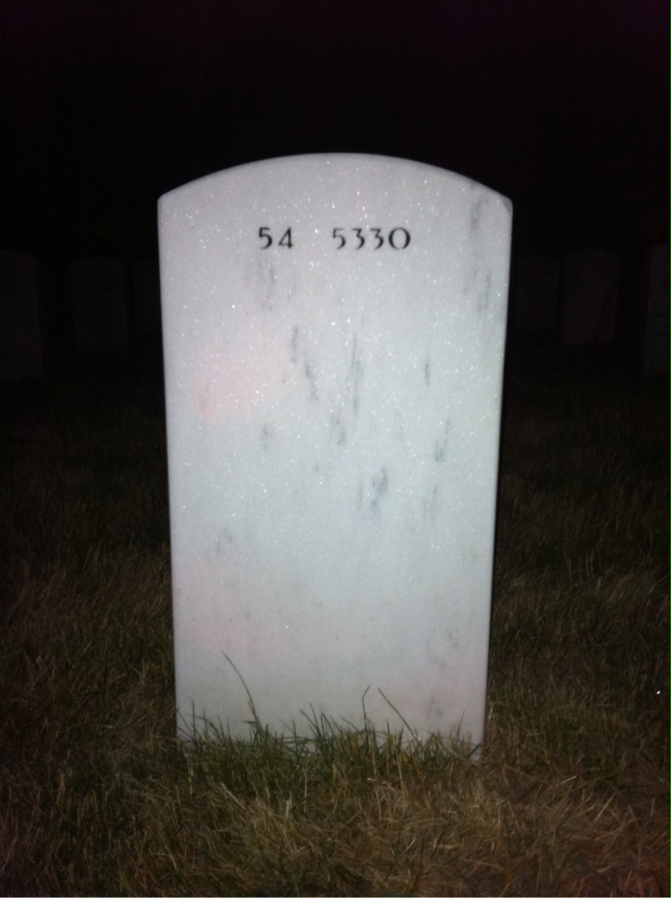 Back of headstone — Paul Brown