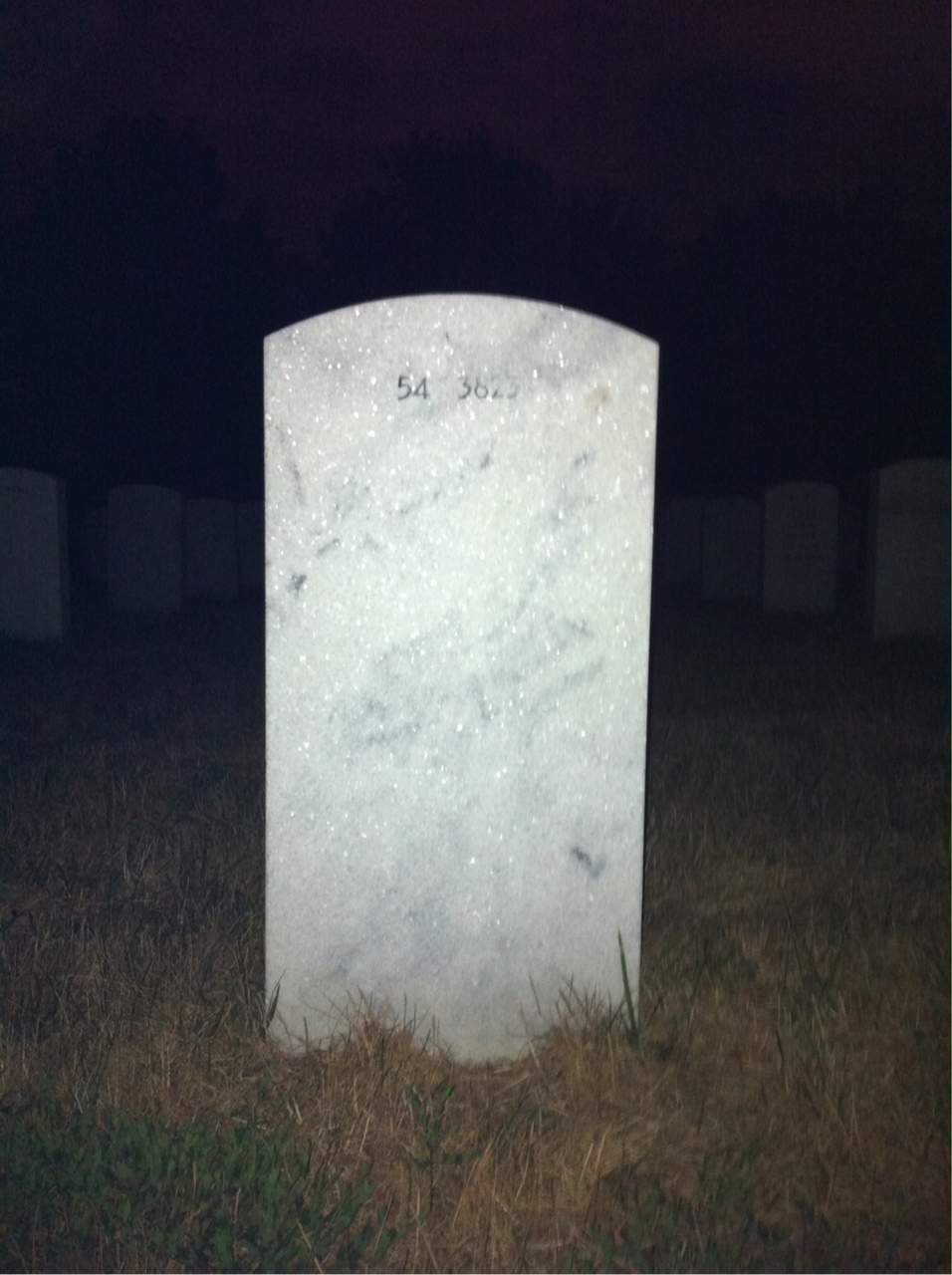 Back of headstone — William Joseph Burns