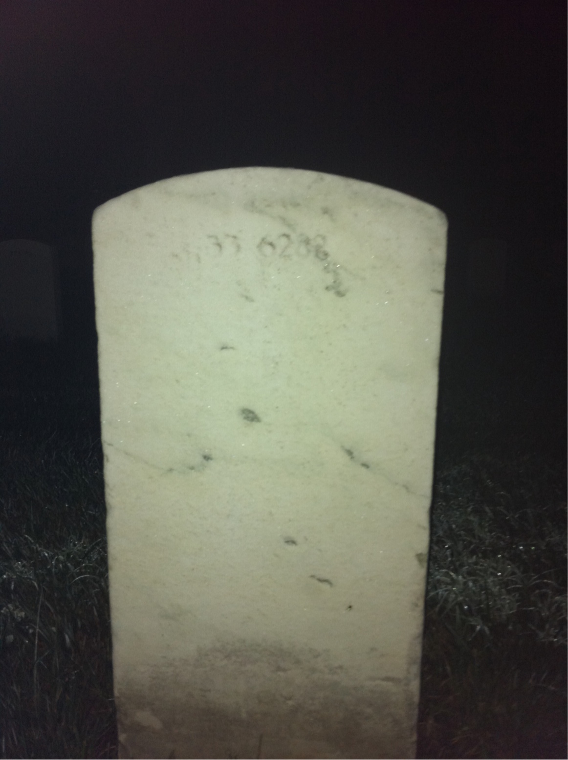 Back of headstone — Amelia Allan