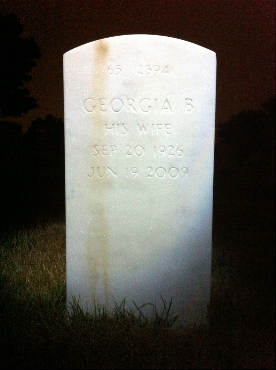 Back of headstone — Joseph Stulz