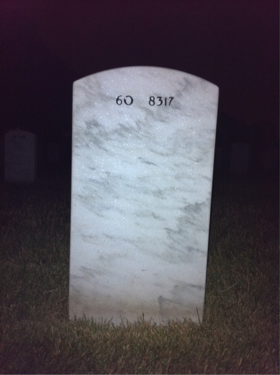 Back of headstone — Dustin Kendall