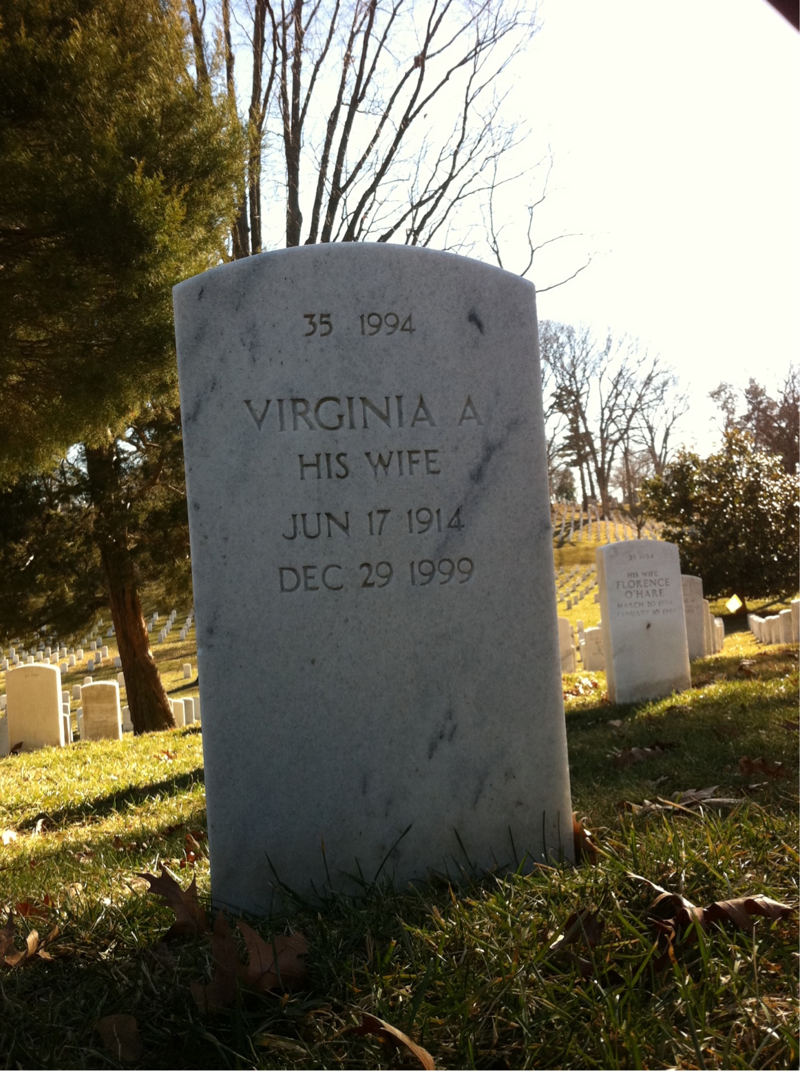 Back of headstone — John Abercrombie