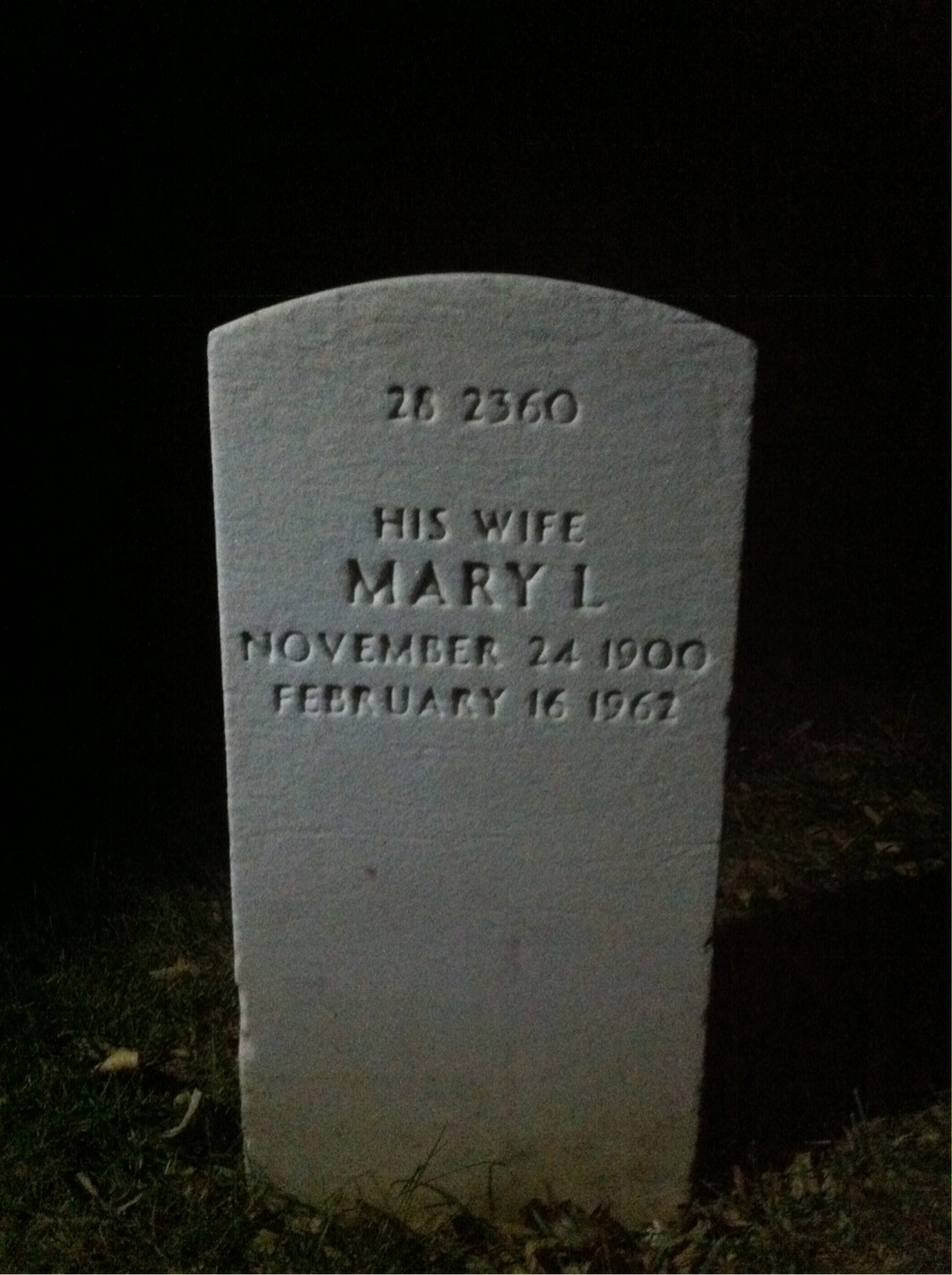 Back of headstone — Mary Morgan