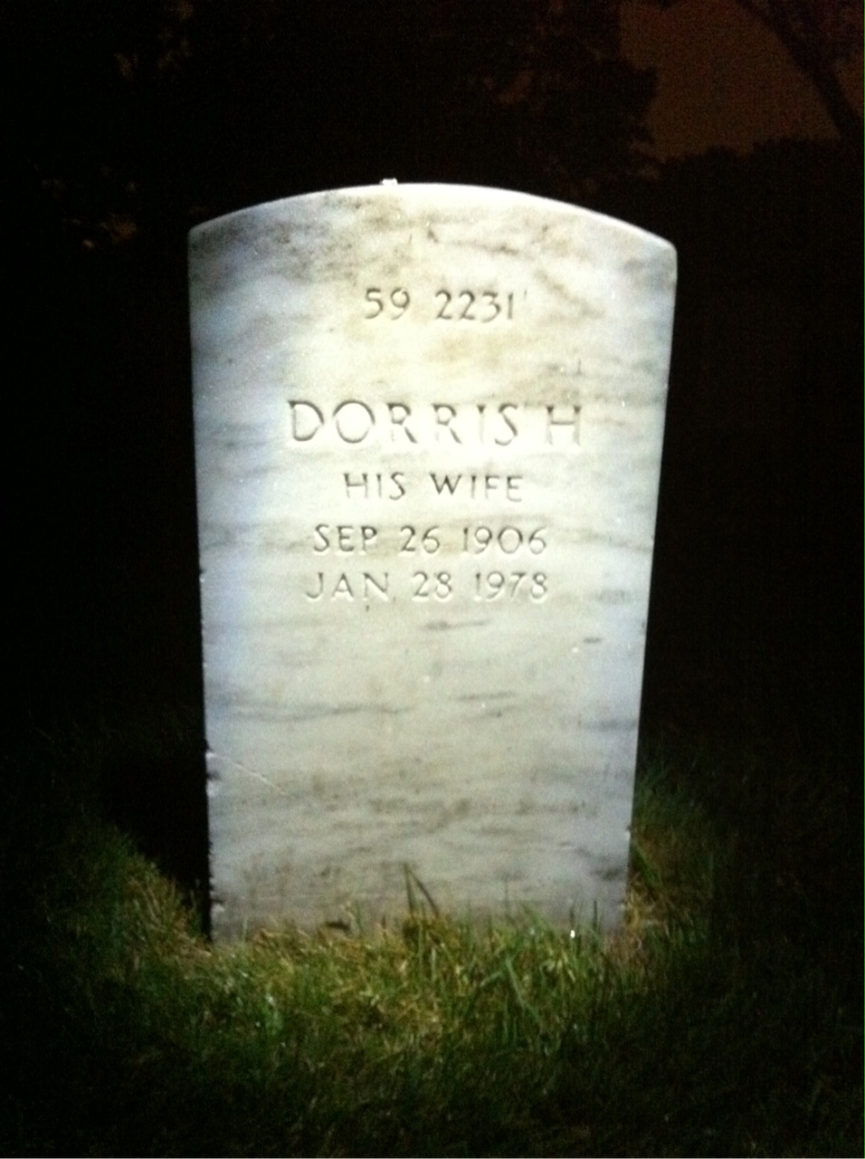 Back of headstone — Thomas V Cooper
