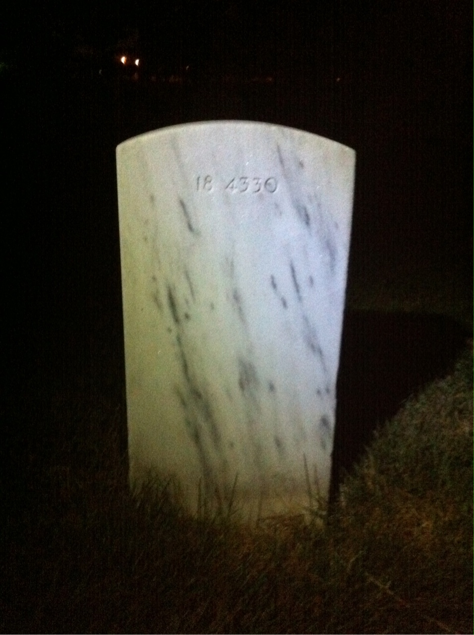 Back of headstone — Albert Adams