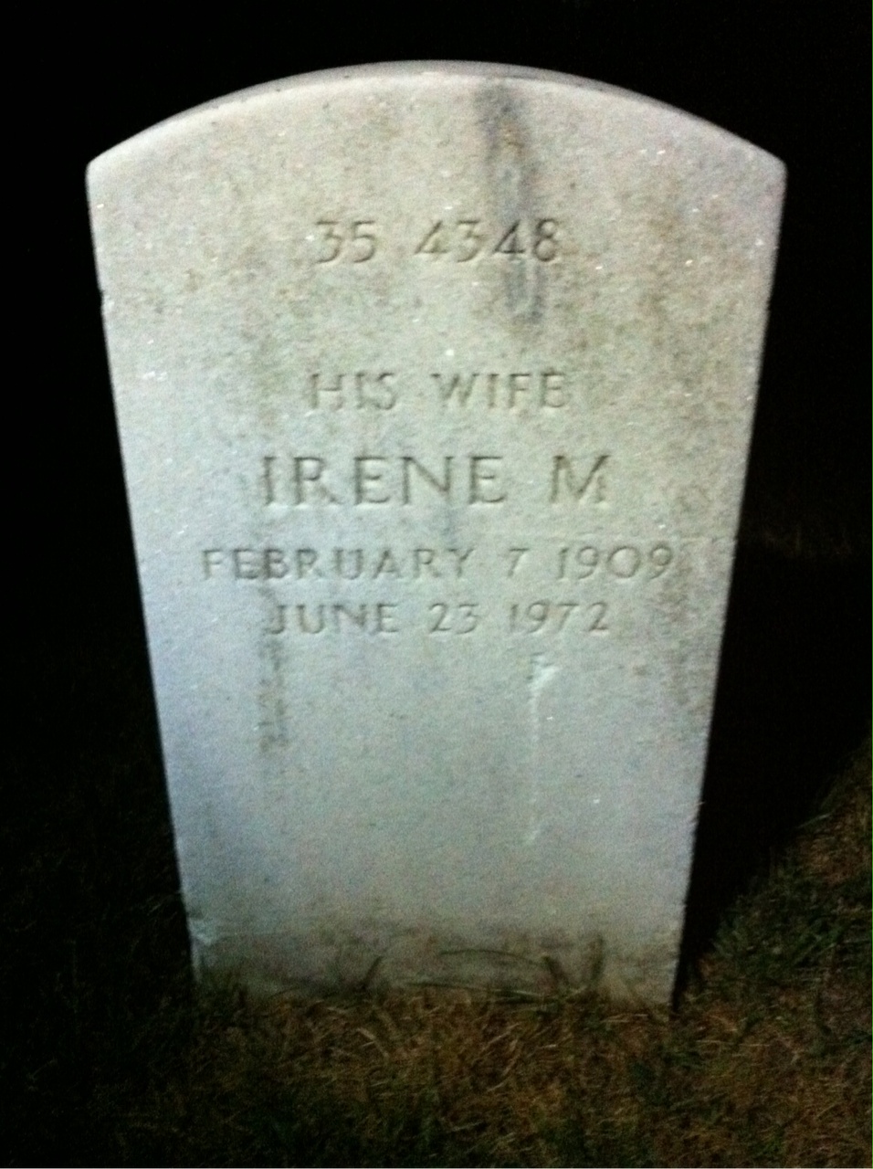 Back of headstone — Paul Munson