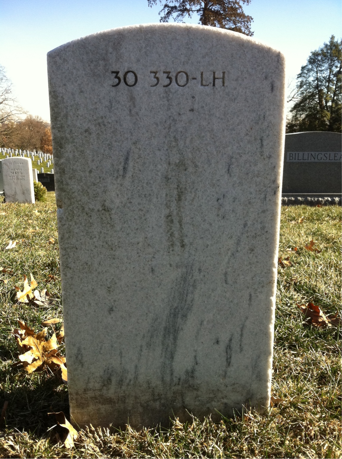 Back of headstone — Helen Beecher