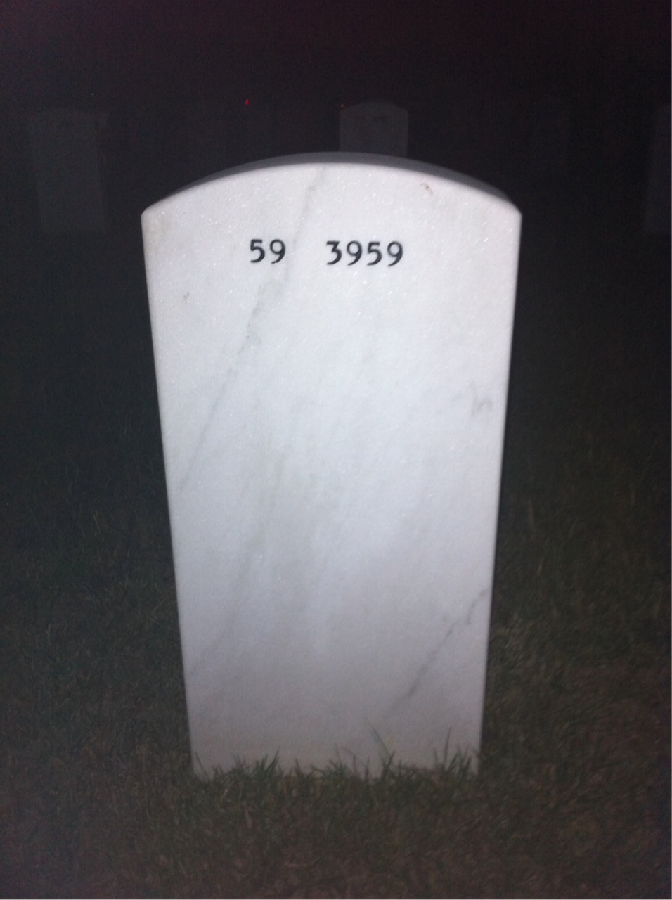Back of headstone — Donald Masters