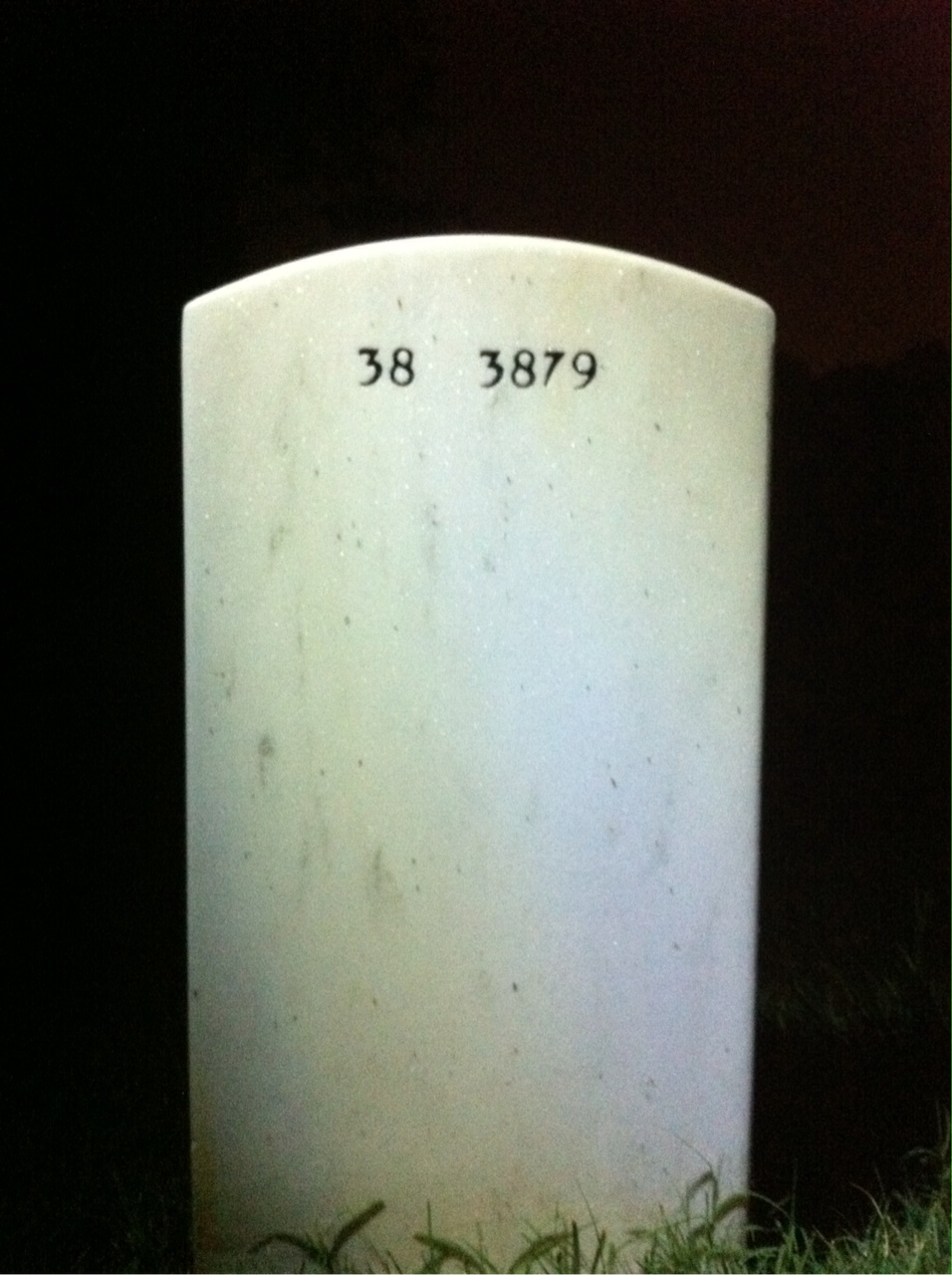 Back of headstone — John Hill