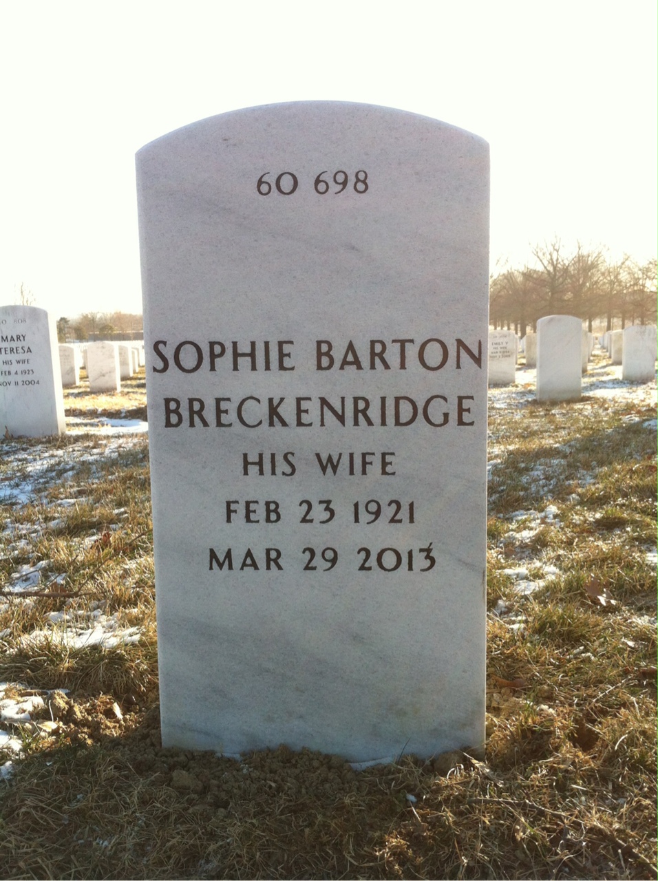 Back of headstone — John Fitz-Gibbon