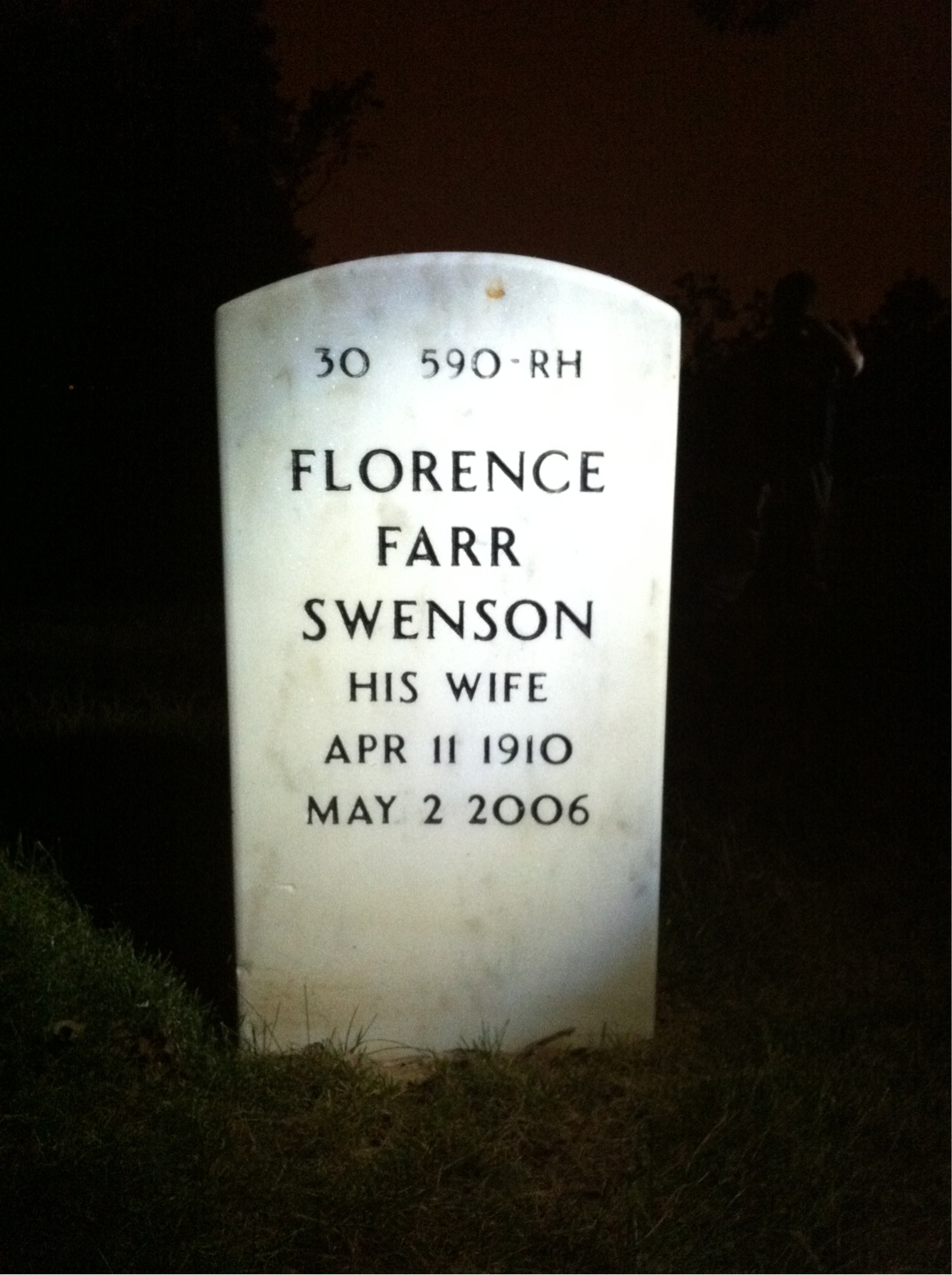 Back of headstone — Walter Farr