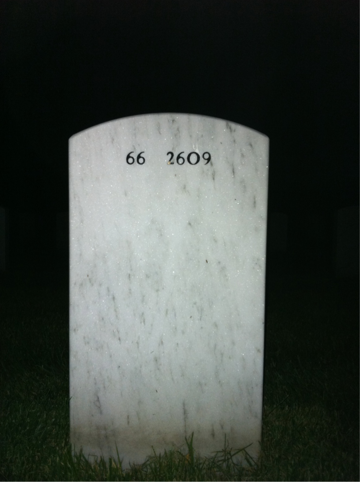 Back of headstone — David Hale