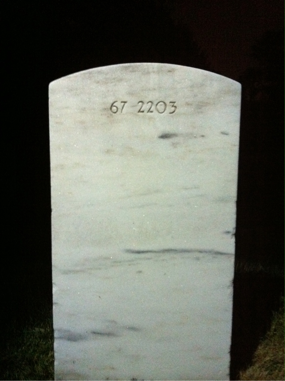 Back of headstone — William Mckay Simms