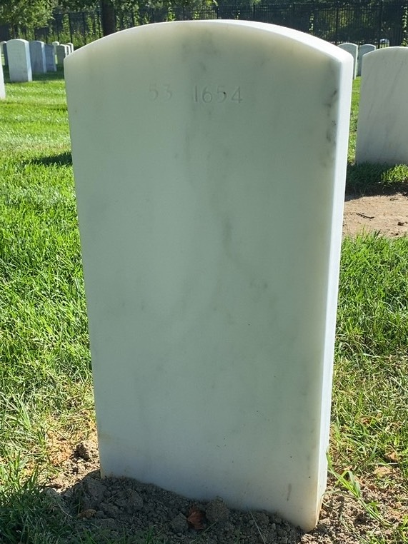 Back of headstone — Louis Mortimer