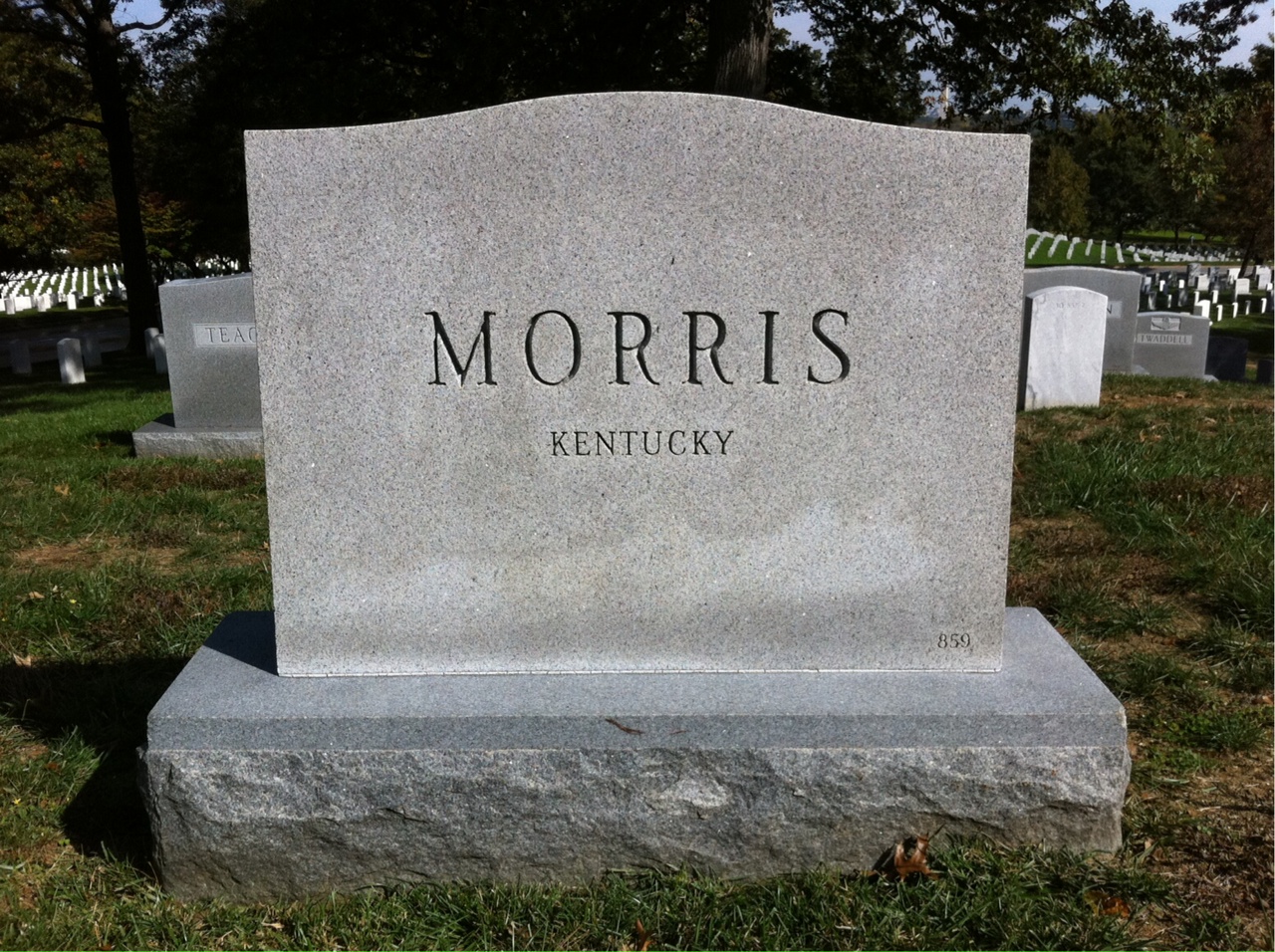 Back of headstone — James Morris