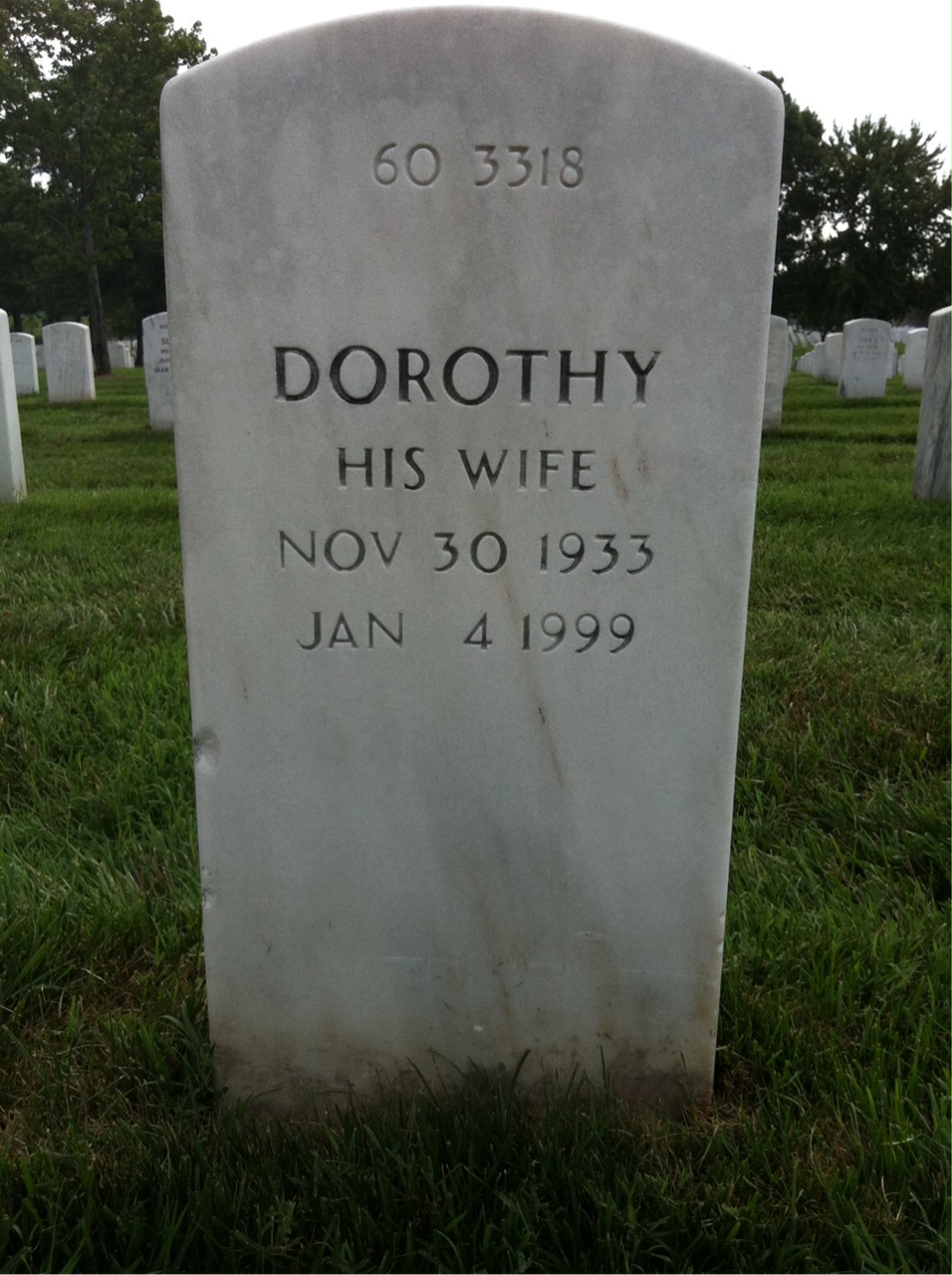 Back of headstone — Dorothy Bailey