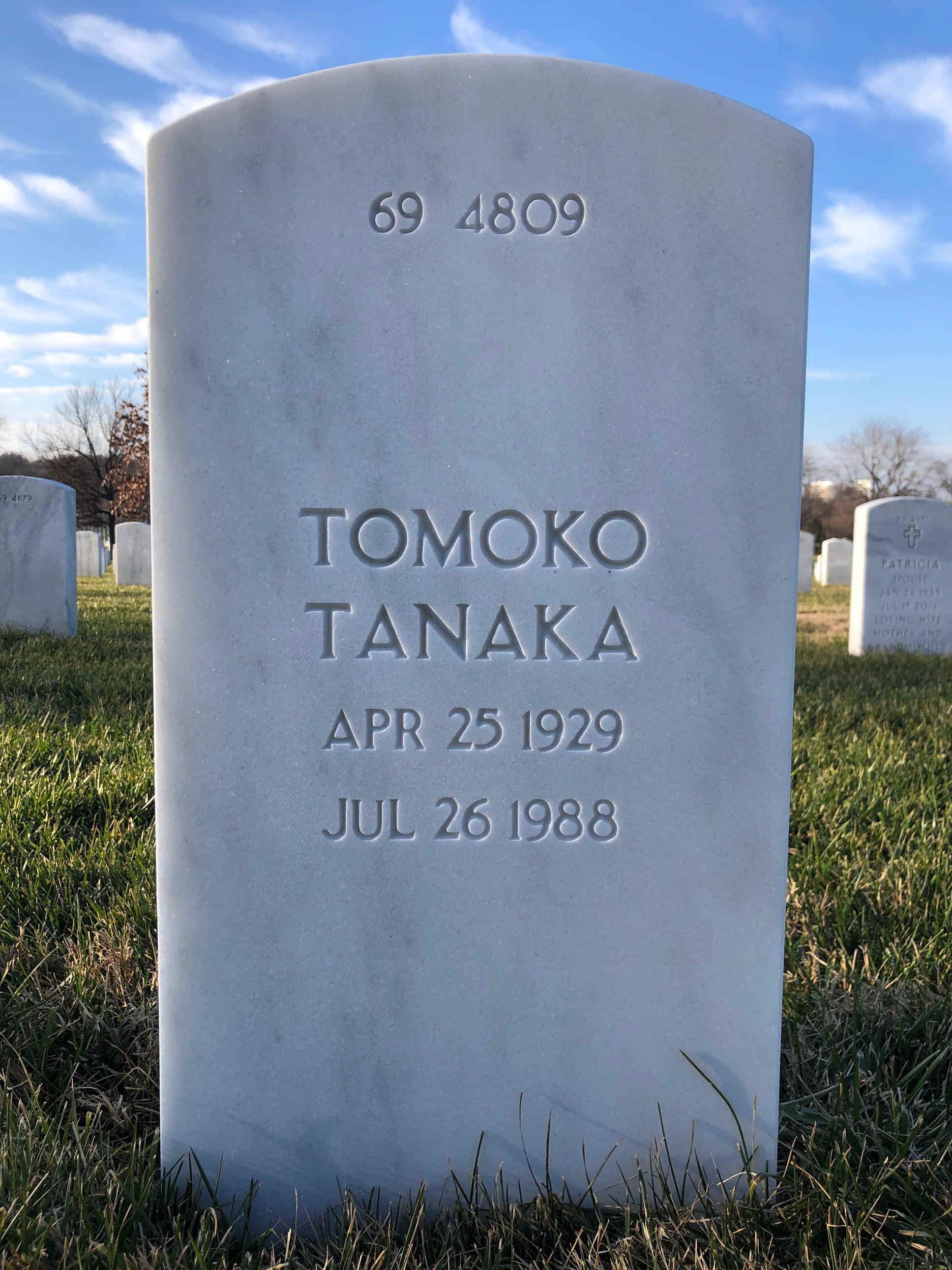 Back of headstone — Romania Sanders