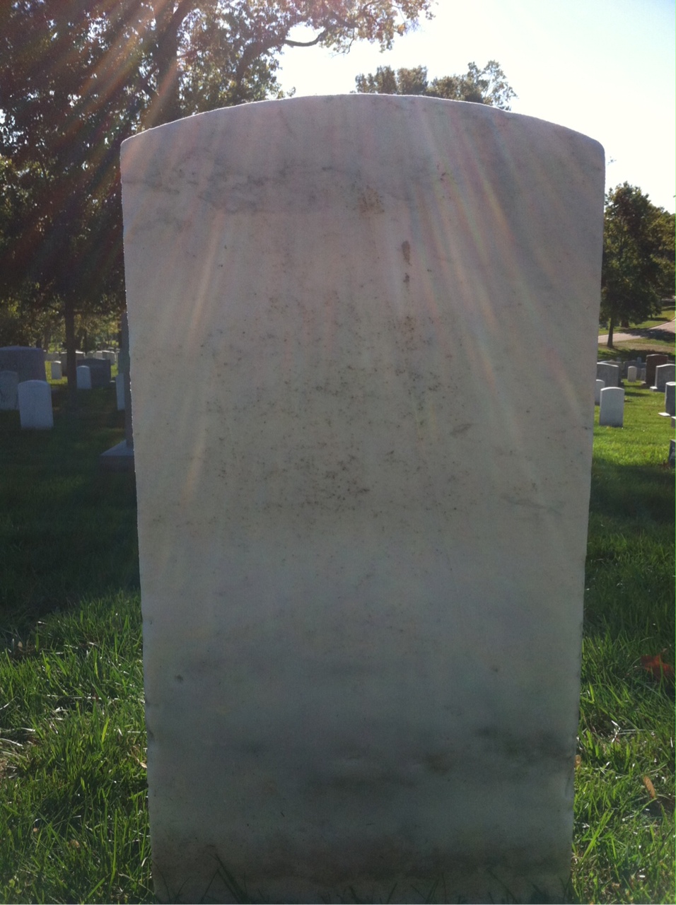 Back of headstone — Maurice Allen