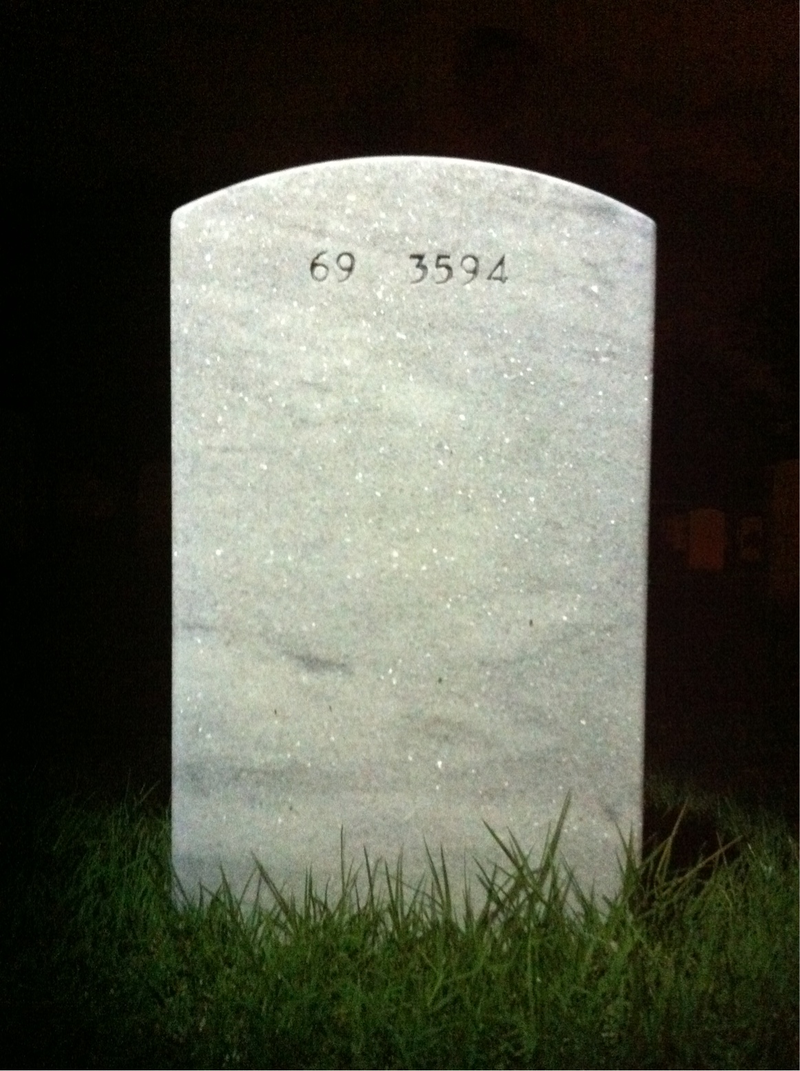 Back of headstone — Glynn Wilhelm