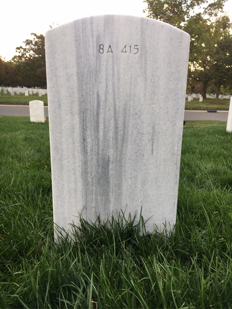 Back of headstone — John E Hickey