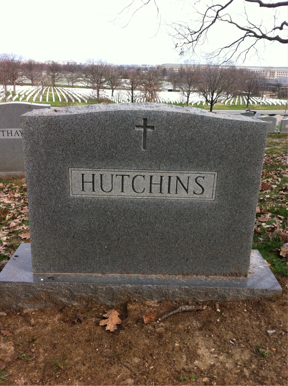 Back of headstone — Stanley Hutchins