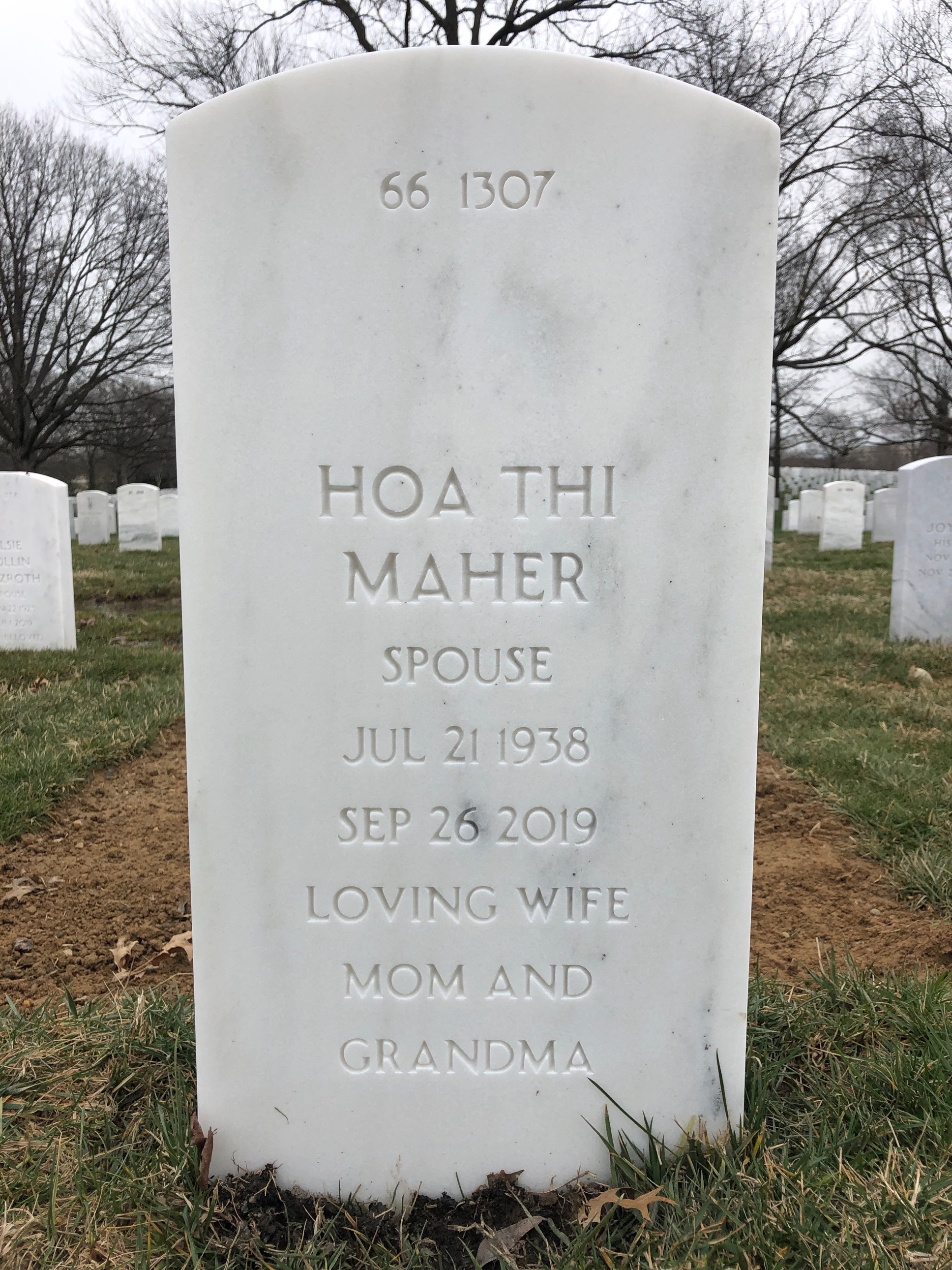 Back of headstone — Robert Maher