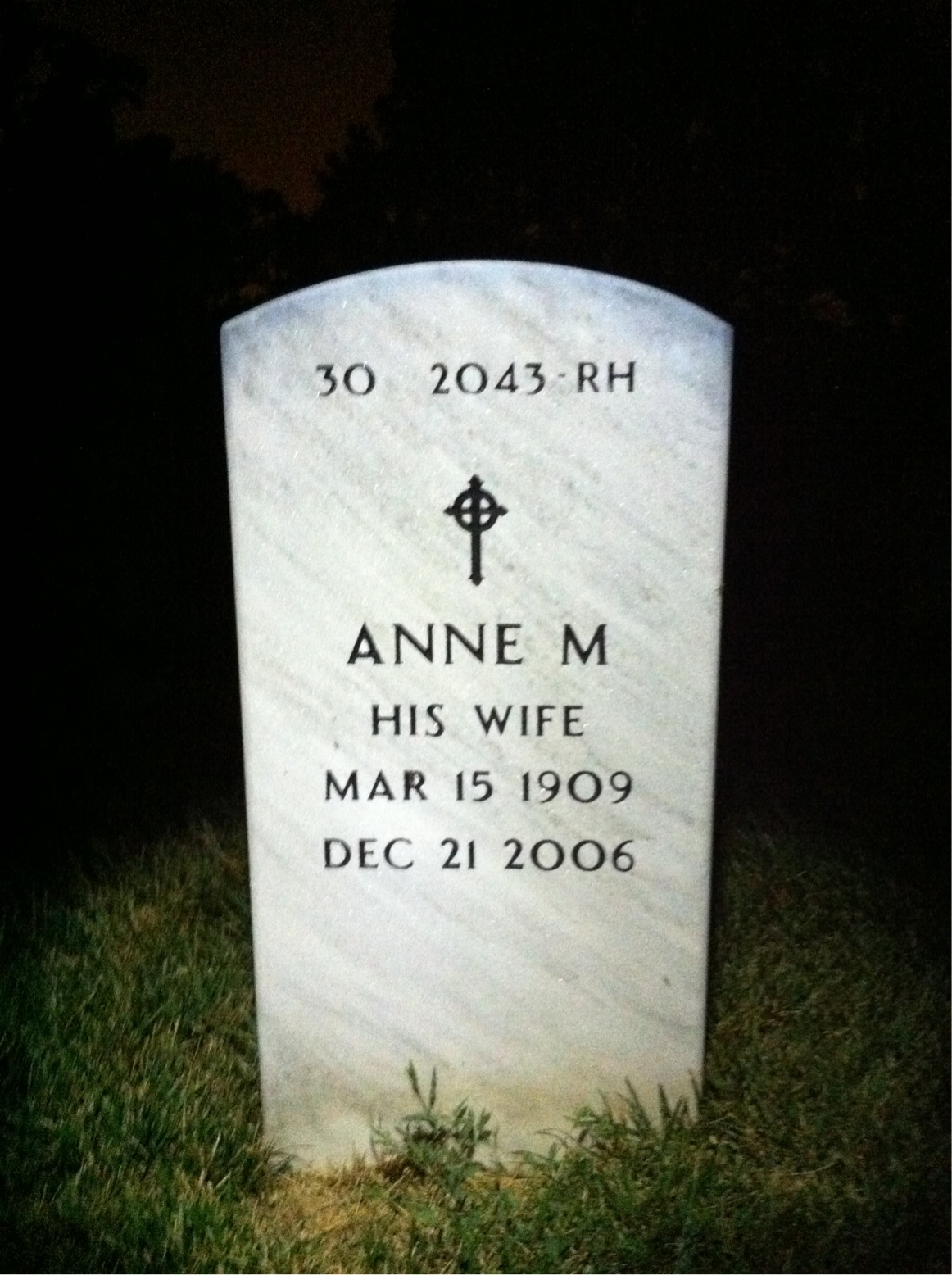 Back of headstone — Frank Hagerman