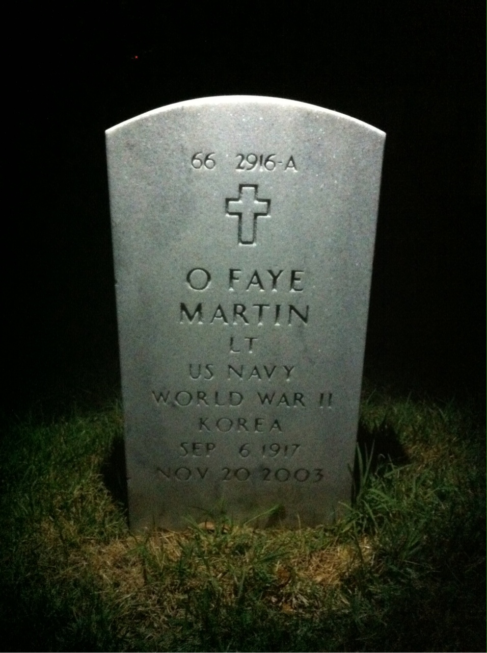 Back of headstone — Ocie Shirley