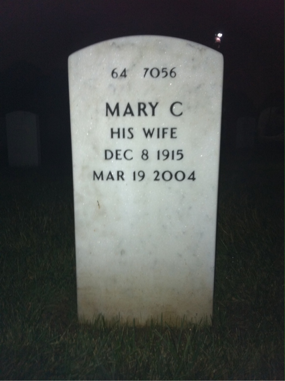 Back of headstone — Norbert Staib