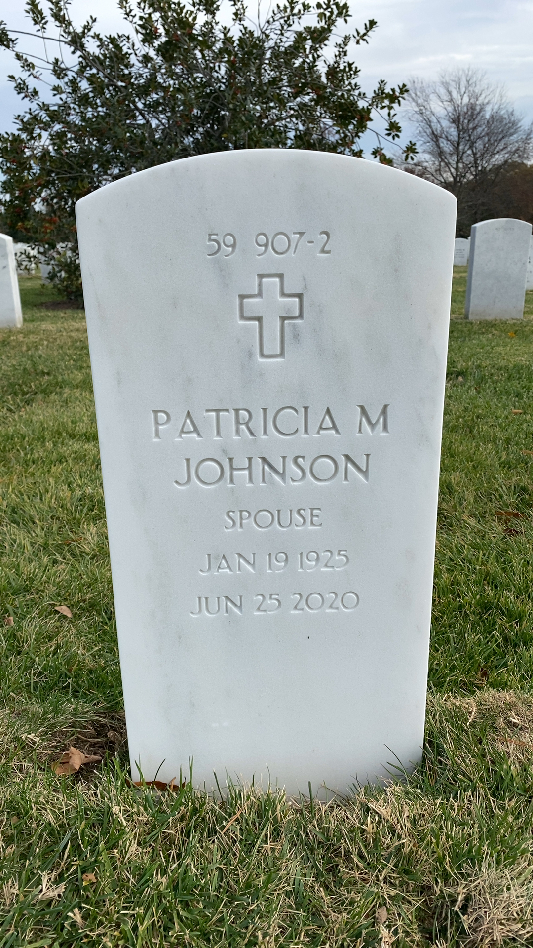 Back of headstone — Gale Johnson