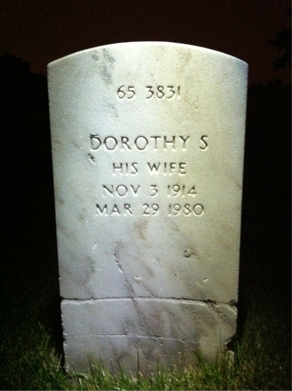 Back of headstone — Arthur Arrowsmith