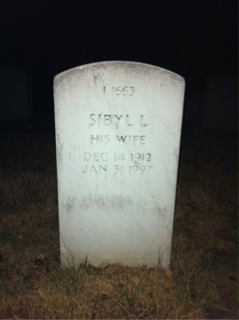 Back of headstone — George Bailey