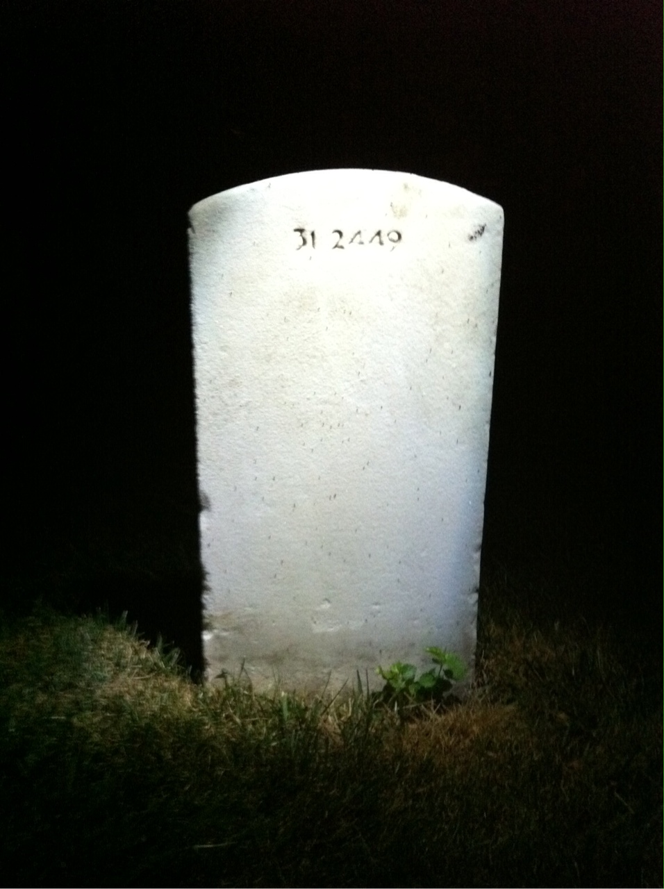 Back of headstone — Thomas J Campbell