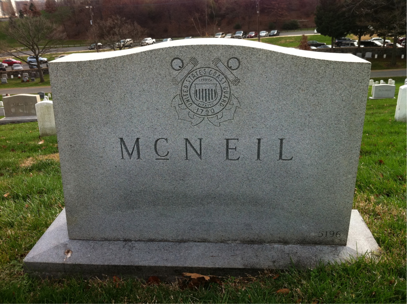 Back of headstone — Donald Mcneil