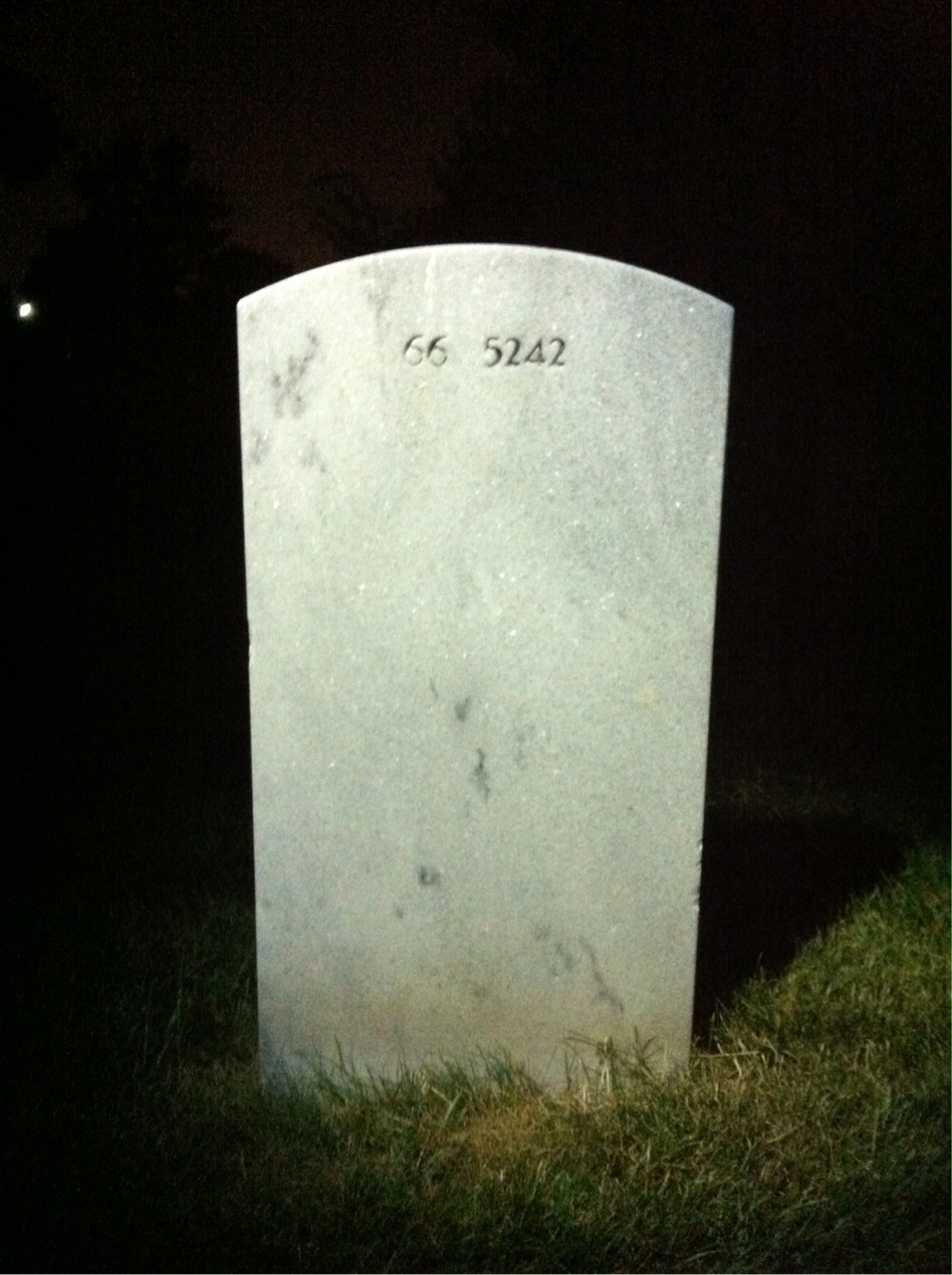 Back of headstone — Austin Moore