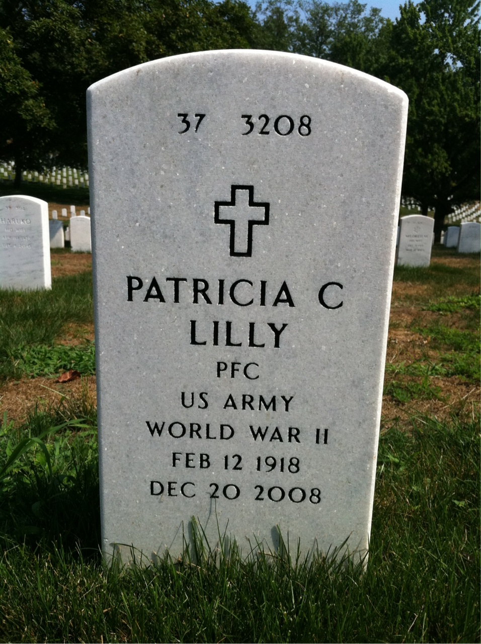Back of headstone — Edwin Lilly
