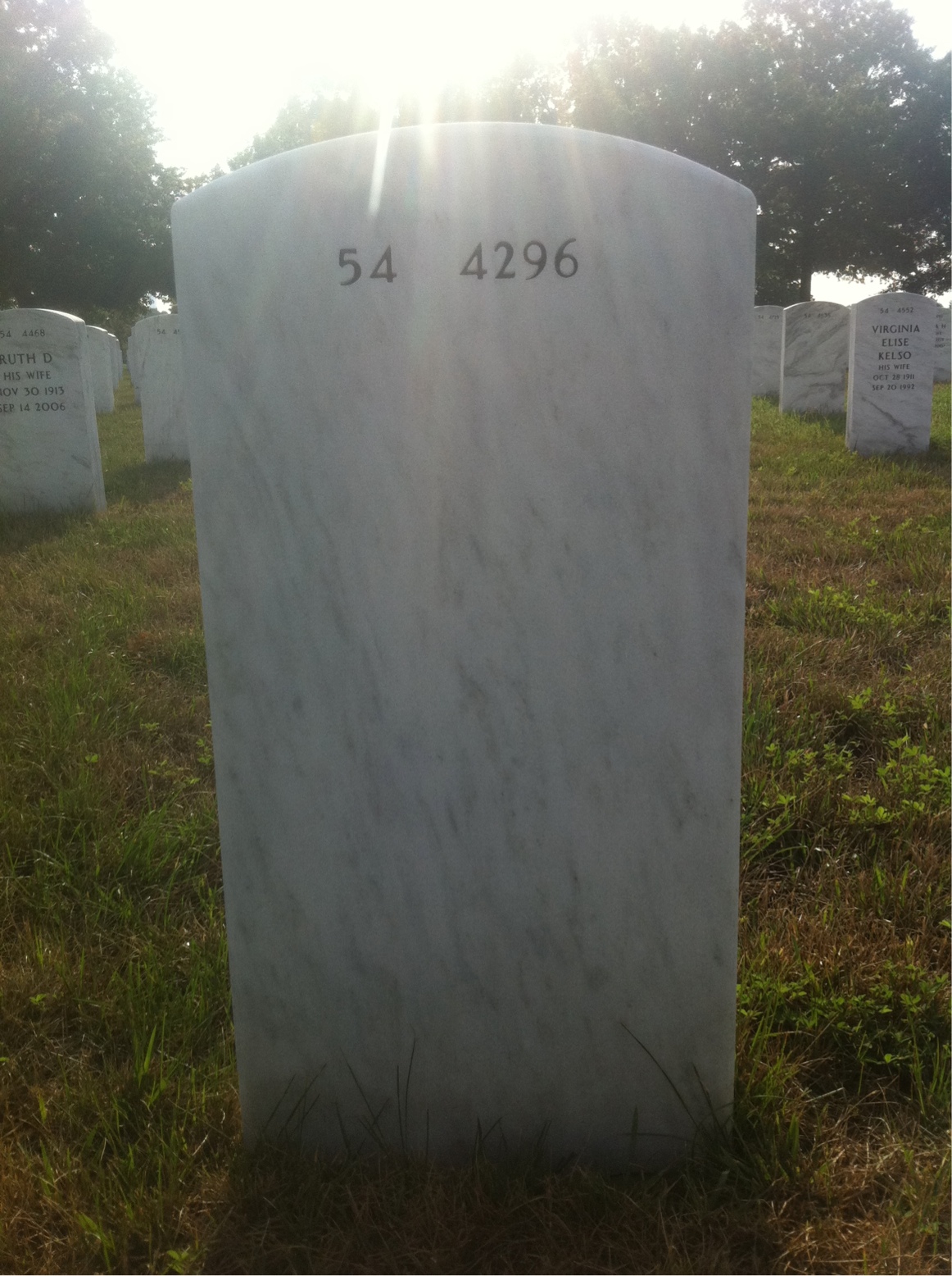 Back of headstone — Harry Miller