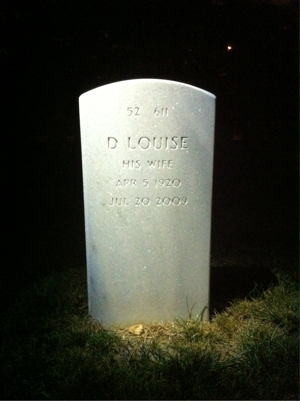 Back of headstone — Harold Peterson