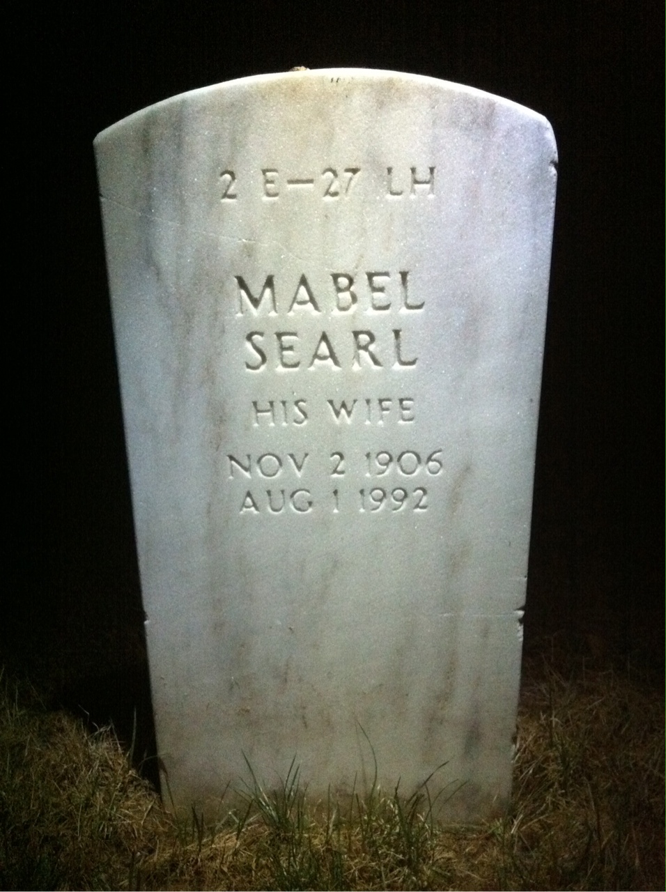 Back of headstone — Mabel Ashworth