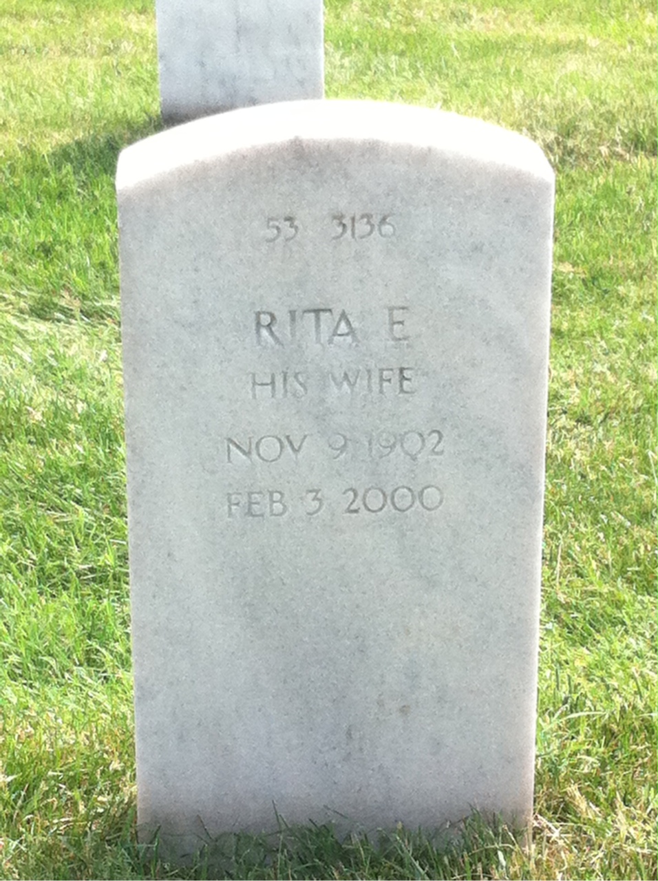 Back of headstone — Thomas C Kennedy