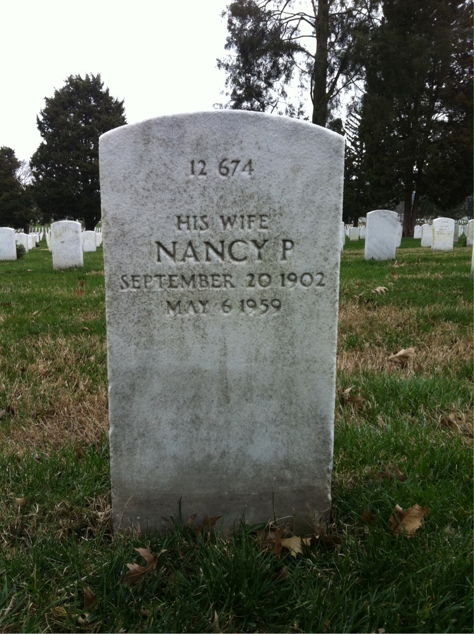 Back of headstone — Golden Melvin