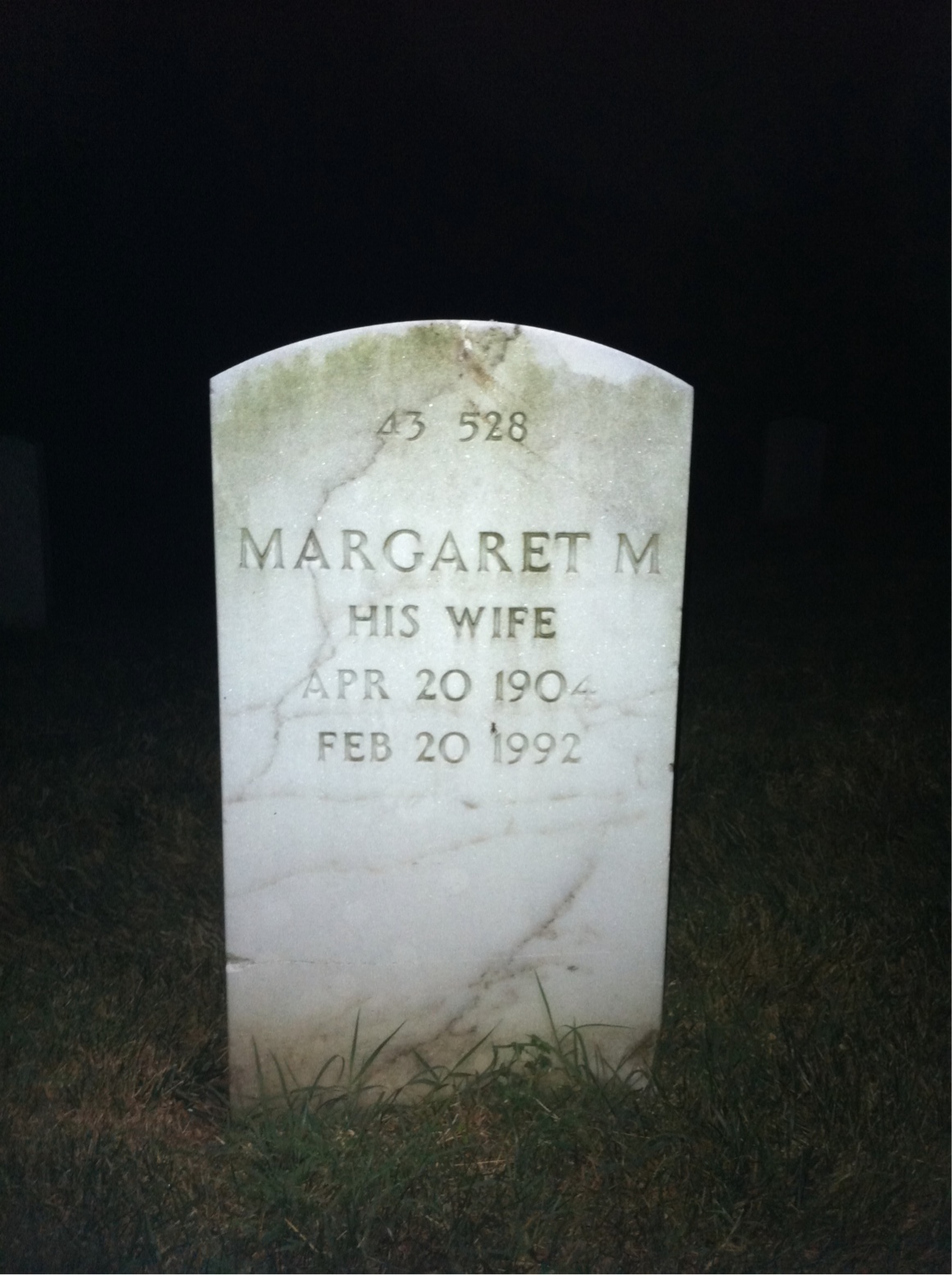 Back of headstone — William Joseph Thompson